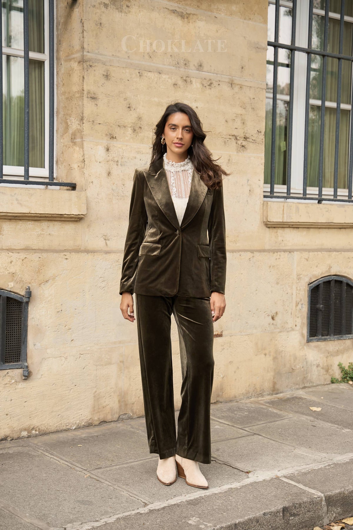 Ensemble velours blazer & pantalon Ganny - V26115 & P2228
