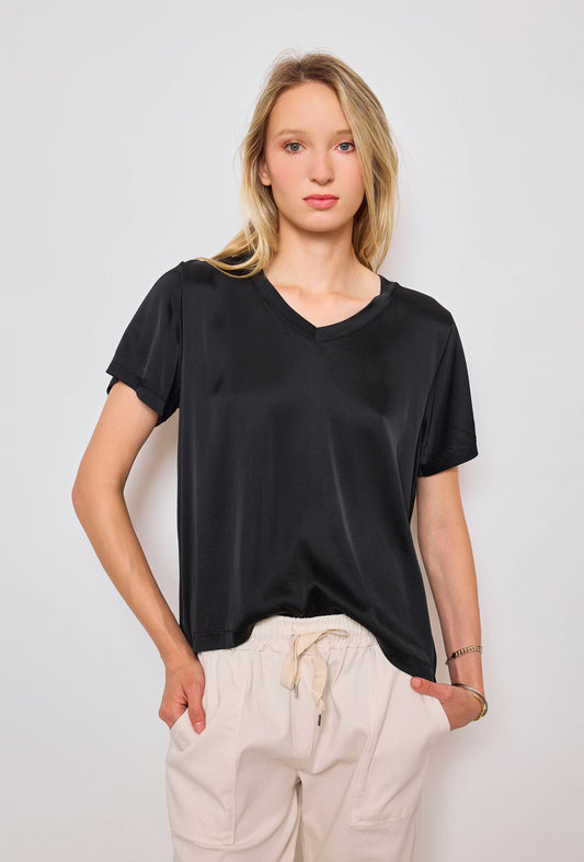 T-shirt fluide à col V