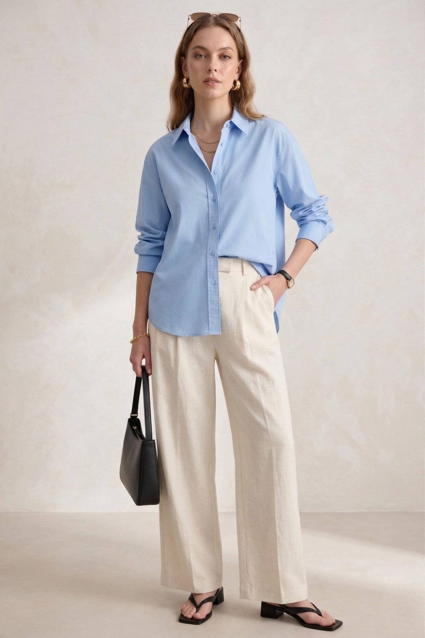 Chemise 100% coton oversize 2 en 1