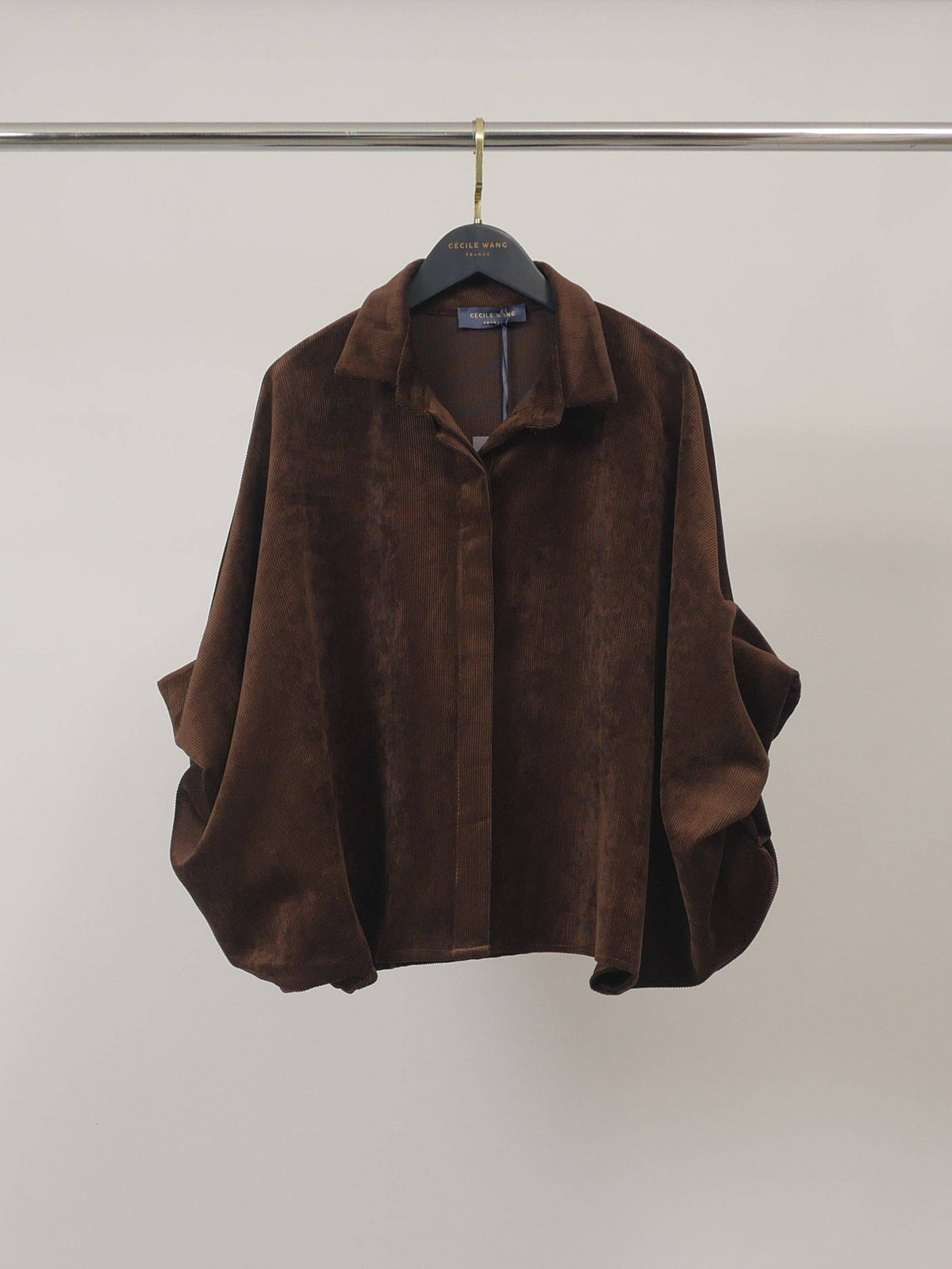 Chemise velours à manches bouffantes – THS38726VE5