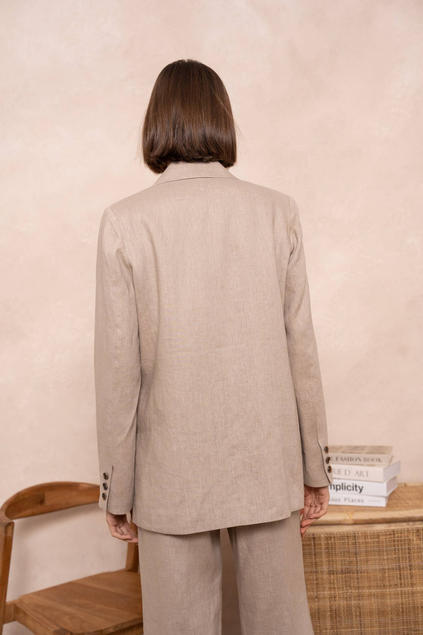 [Linen] Veste blazer coupe droite en lin qualité supérieure