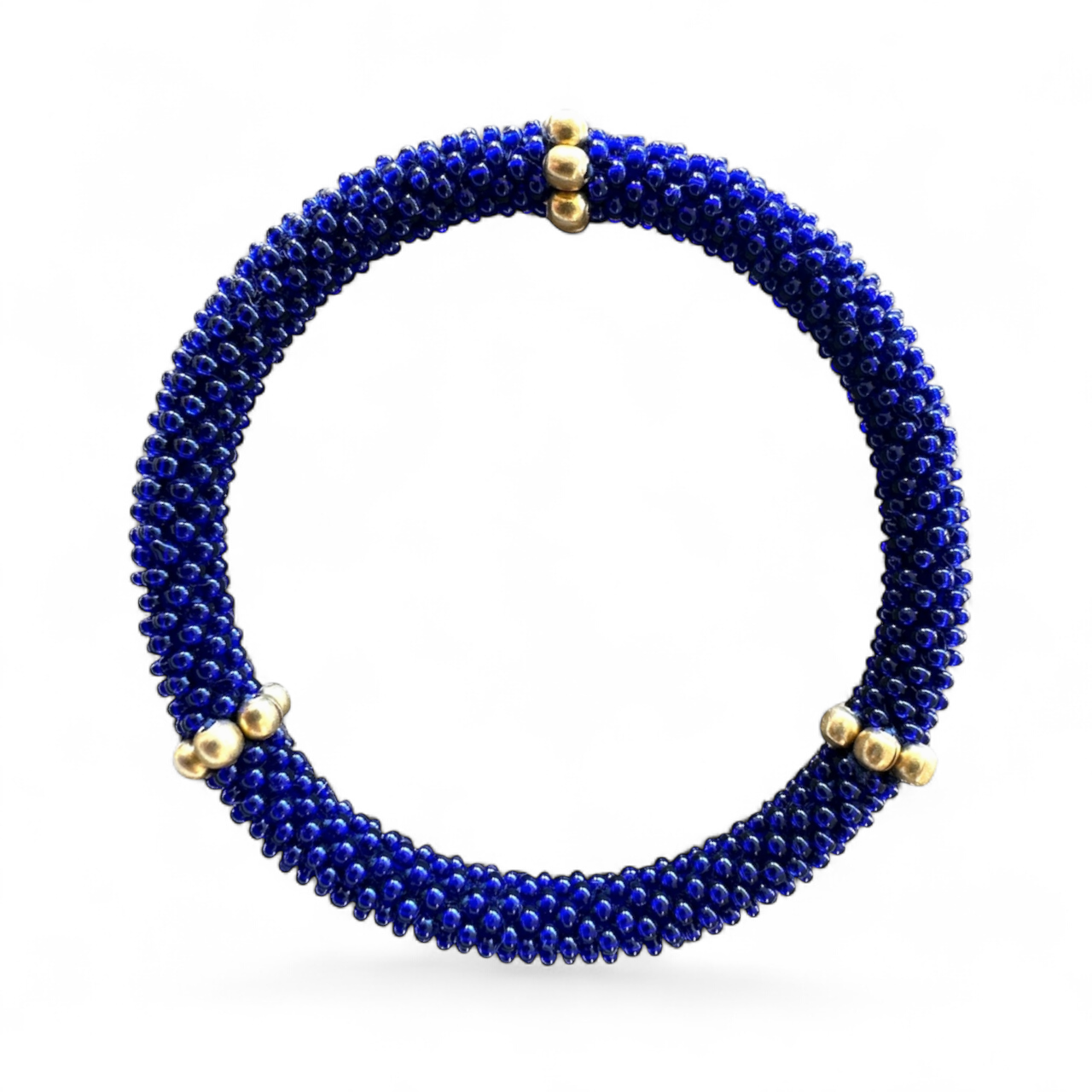 Bracelet Népalais Bleu Marine avec perles en Cuivre