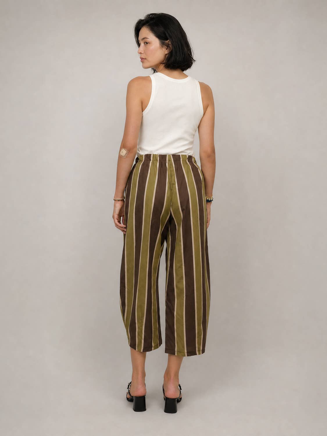 Pantalon rayé taille élastique TDM67625PCST