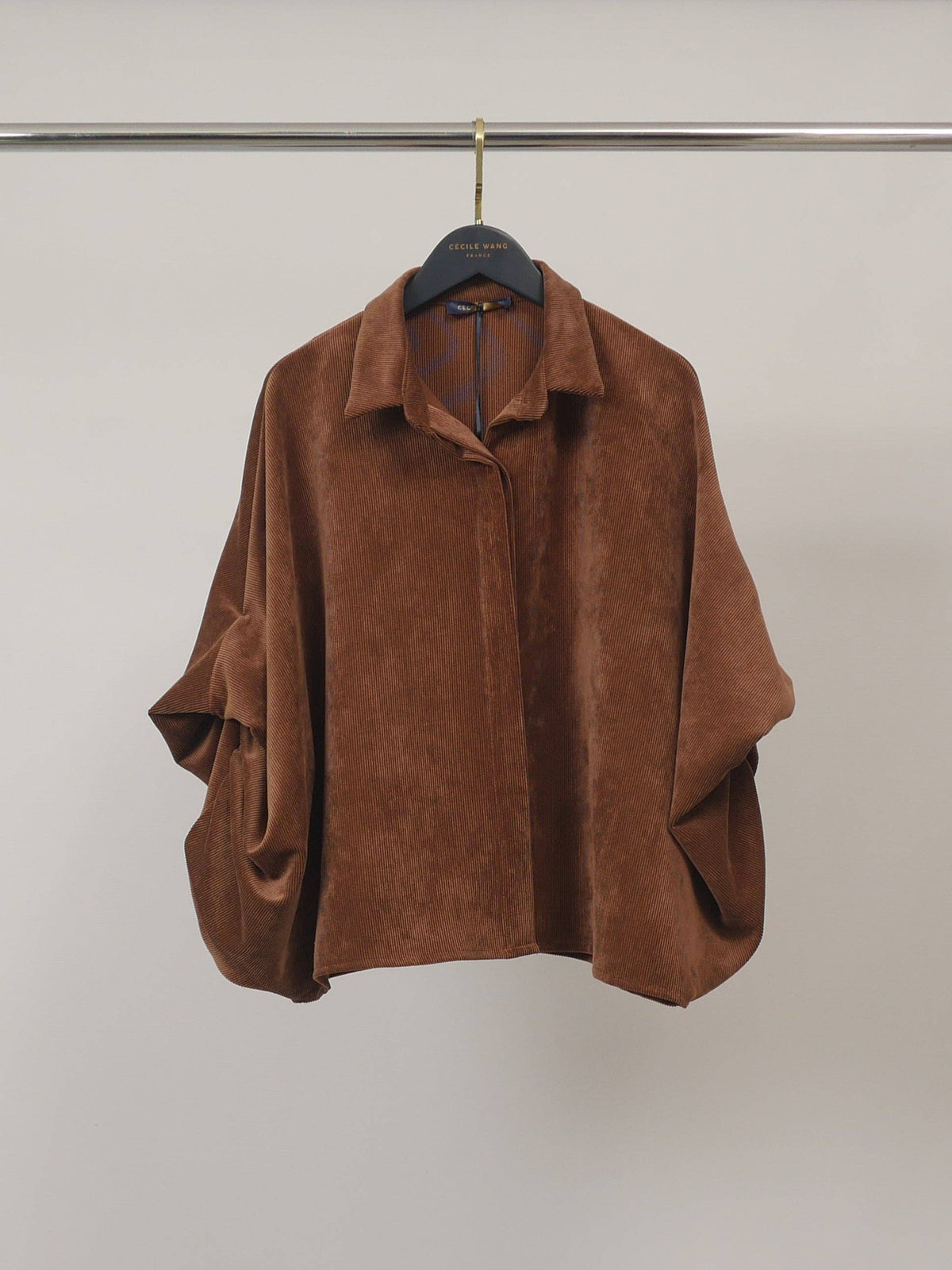 Chemise velours à manches bouffantes – THS38726VE5