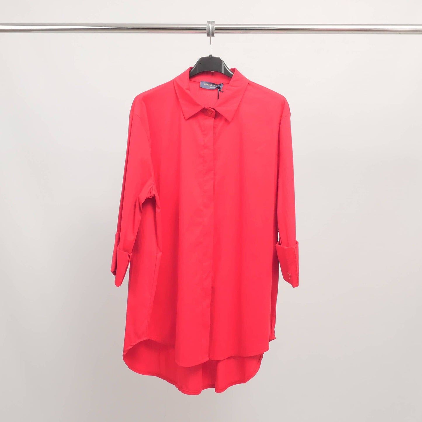 Chemise à patte invisible coupe droite – 12550320: Noir