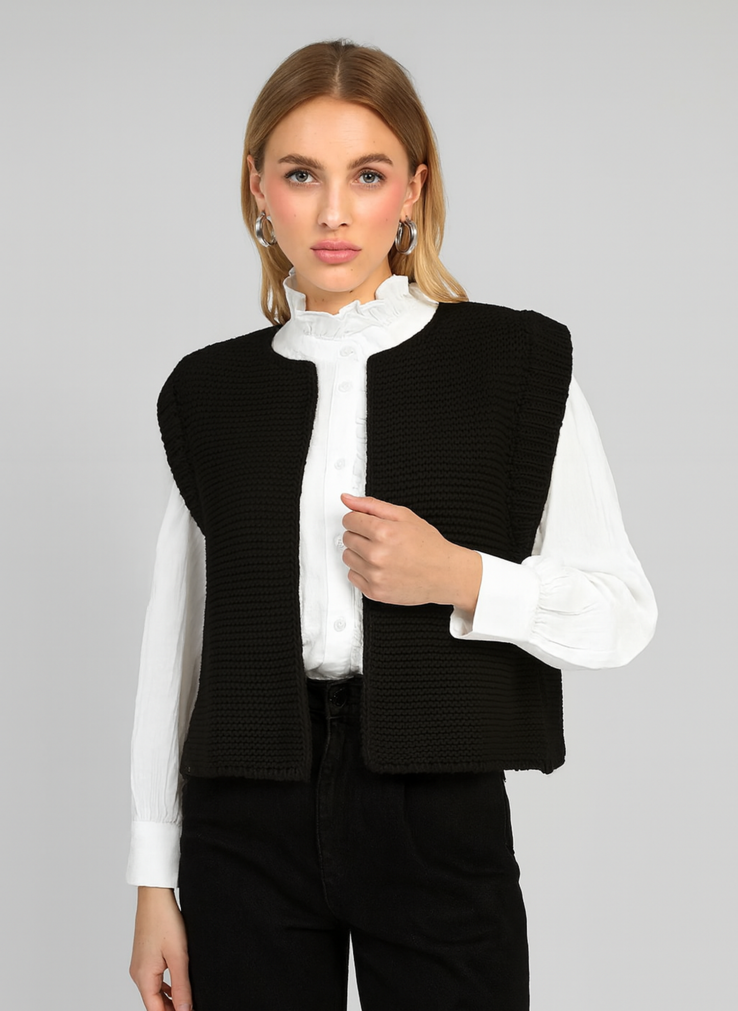 CARDIGAN SANS MANCHE LEGRINGOU noir: TU