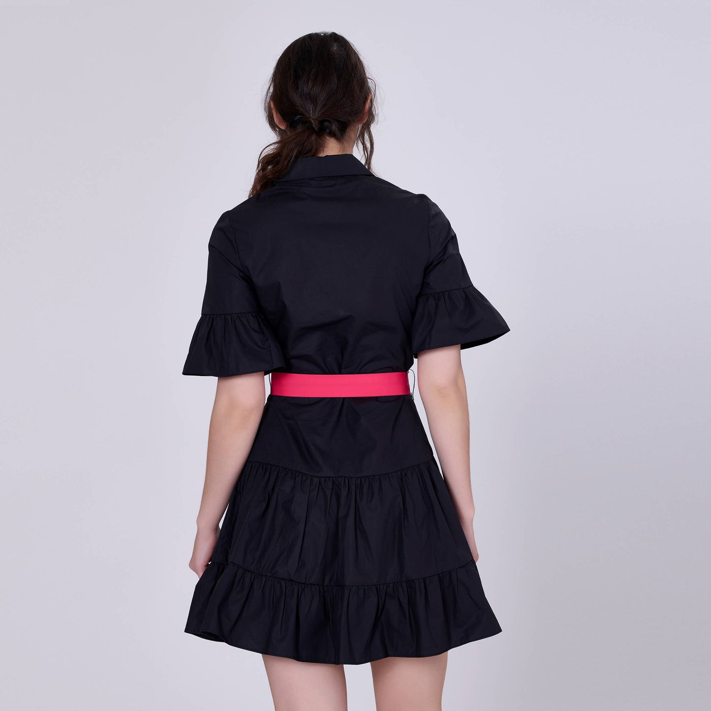 Robe coton volantée à manches tulipes
