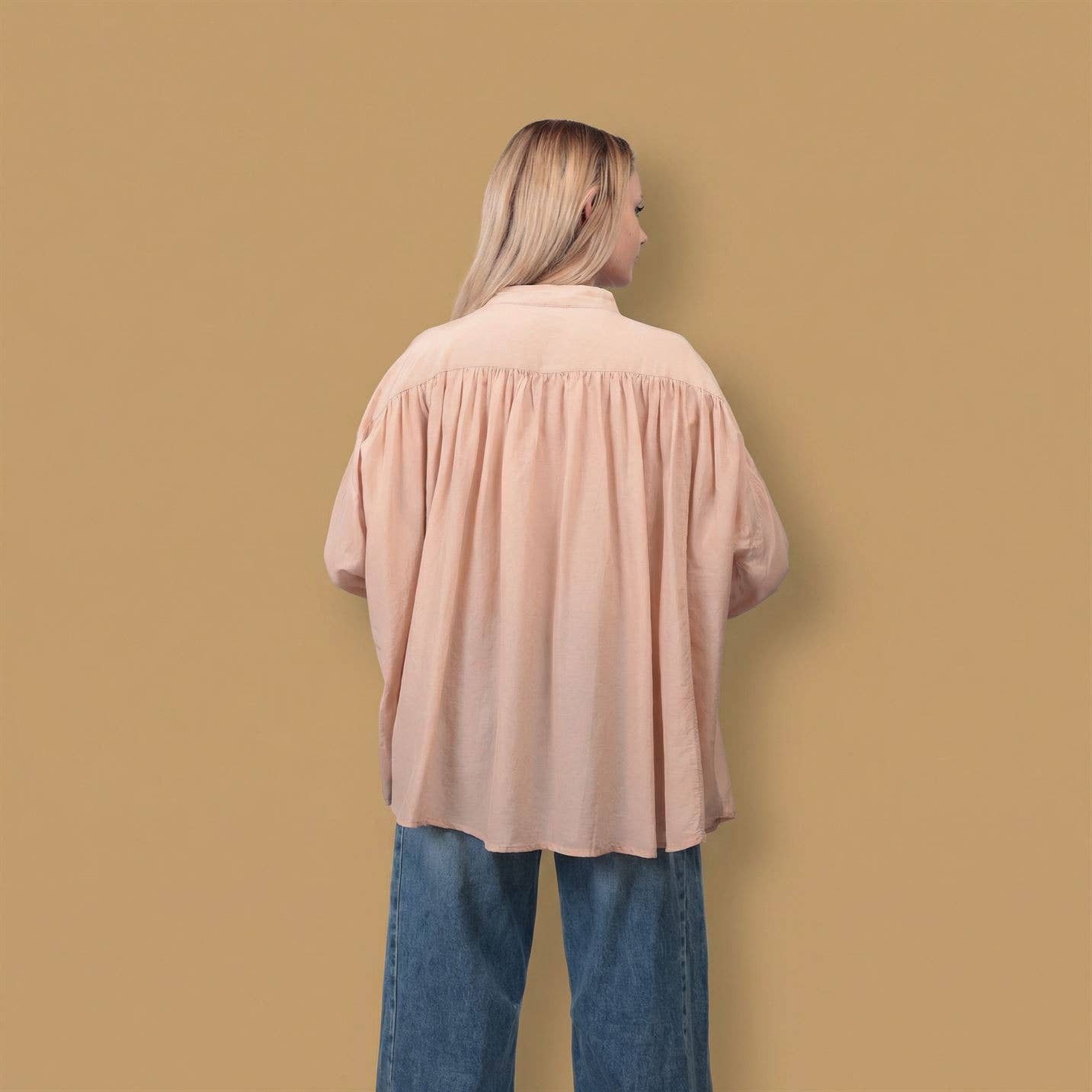 Chemise à volants col officier – DB14953: Khaki