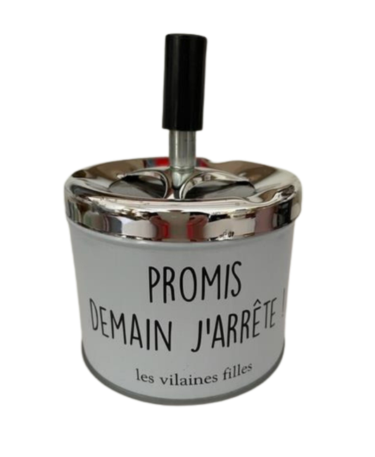 Cendrier poussoir "Promis demain j'arrête"
