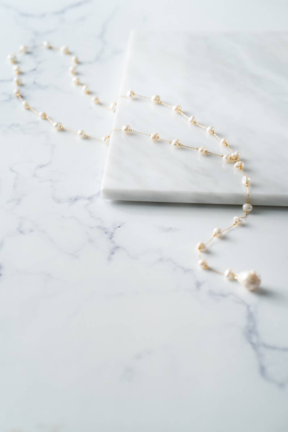 Collier lasso à perles en rosario: Or