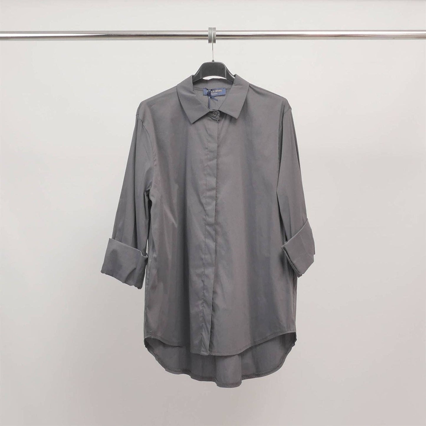 Chemise à patte invisible coupe droite – 12550320: Noir