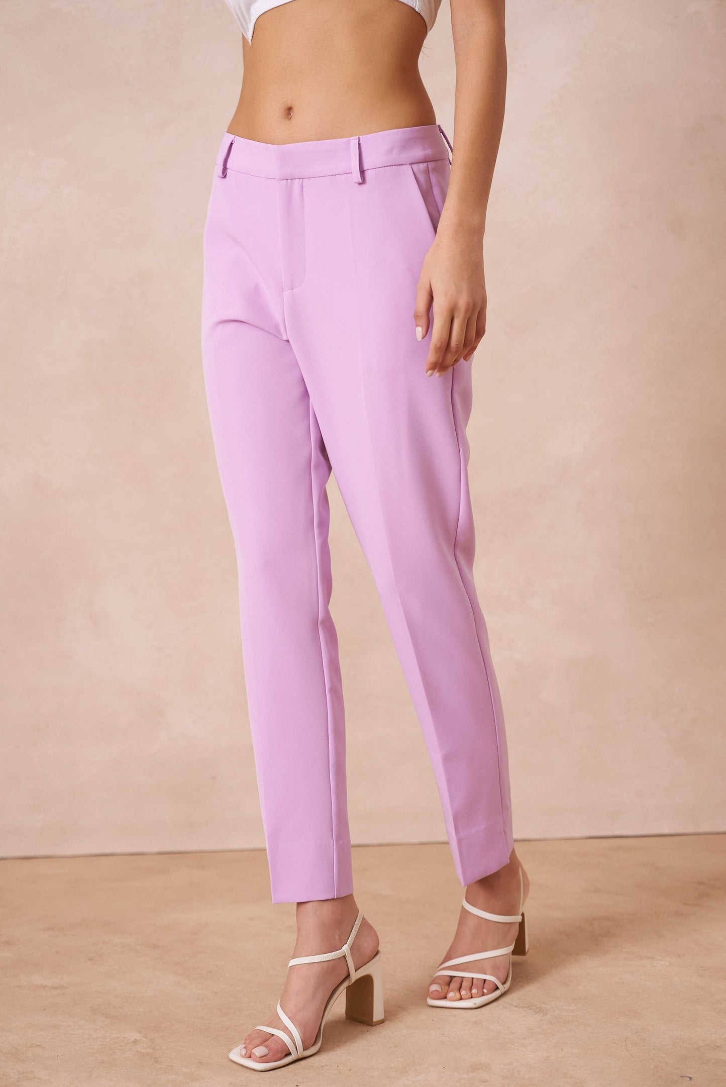 [Timeless] Pantalon cigarette taille haute: Beige / Sx1 Mx1 Lx1 XLx1