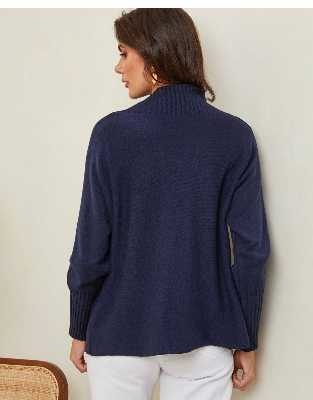 Pull col montant Ecru