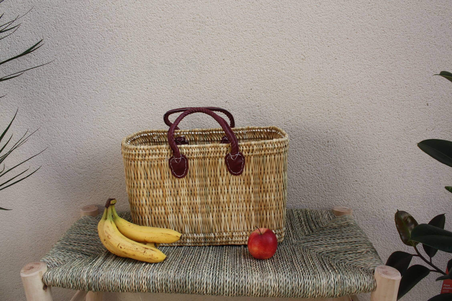 Panier en Osier Souple - 3 tailles - Petit sac & Grand cabas XXL - Pour courses, marchés, plage ... roseau jonc