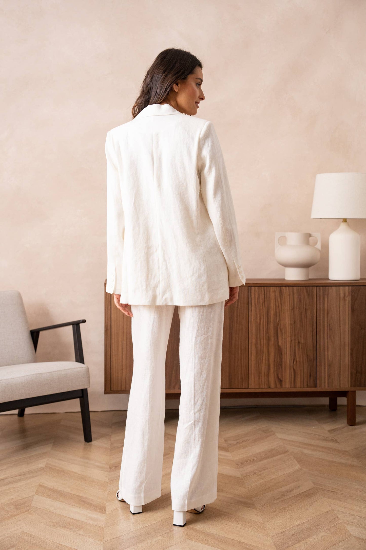 [Linen] Veste blazer coupe droite en lin qualité supérieure