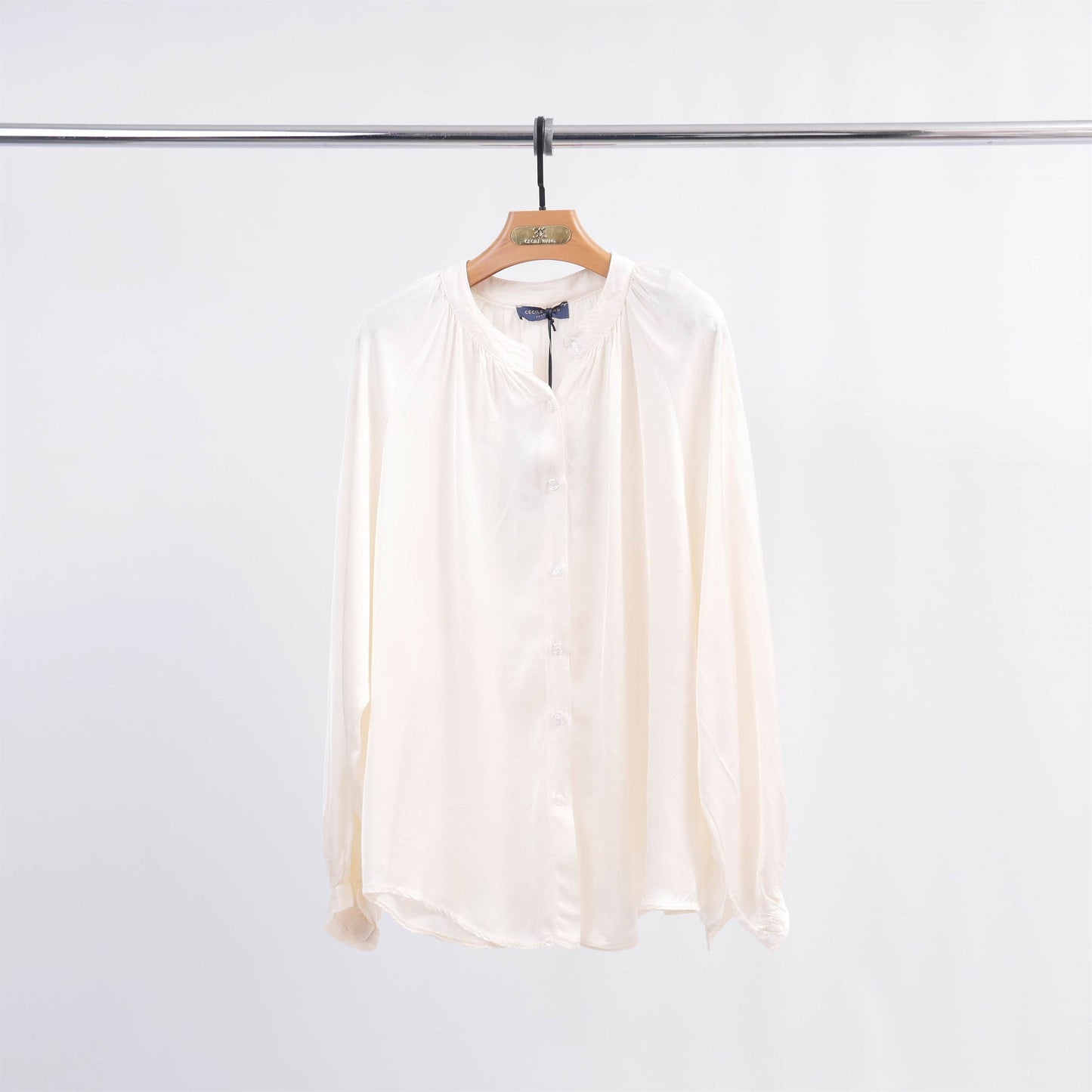 Chemisier col mao en viscose satinée KD7125VS
