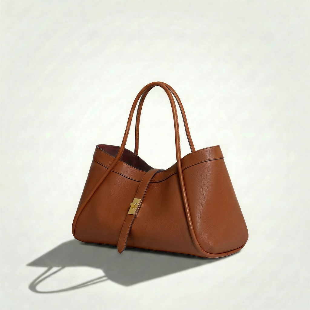 Le sac en cuir de taille moyenne allie élégance et praticité 34x20x15