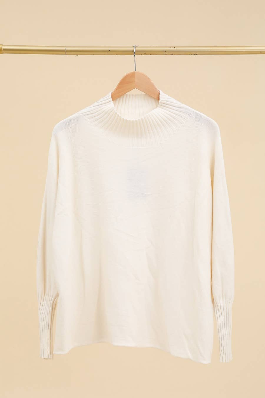 Pull col montant Ecru