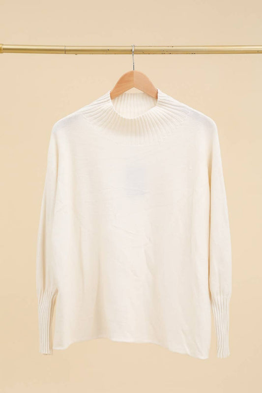 Pull col montant Ecru