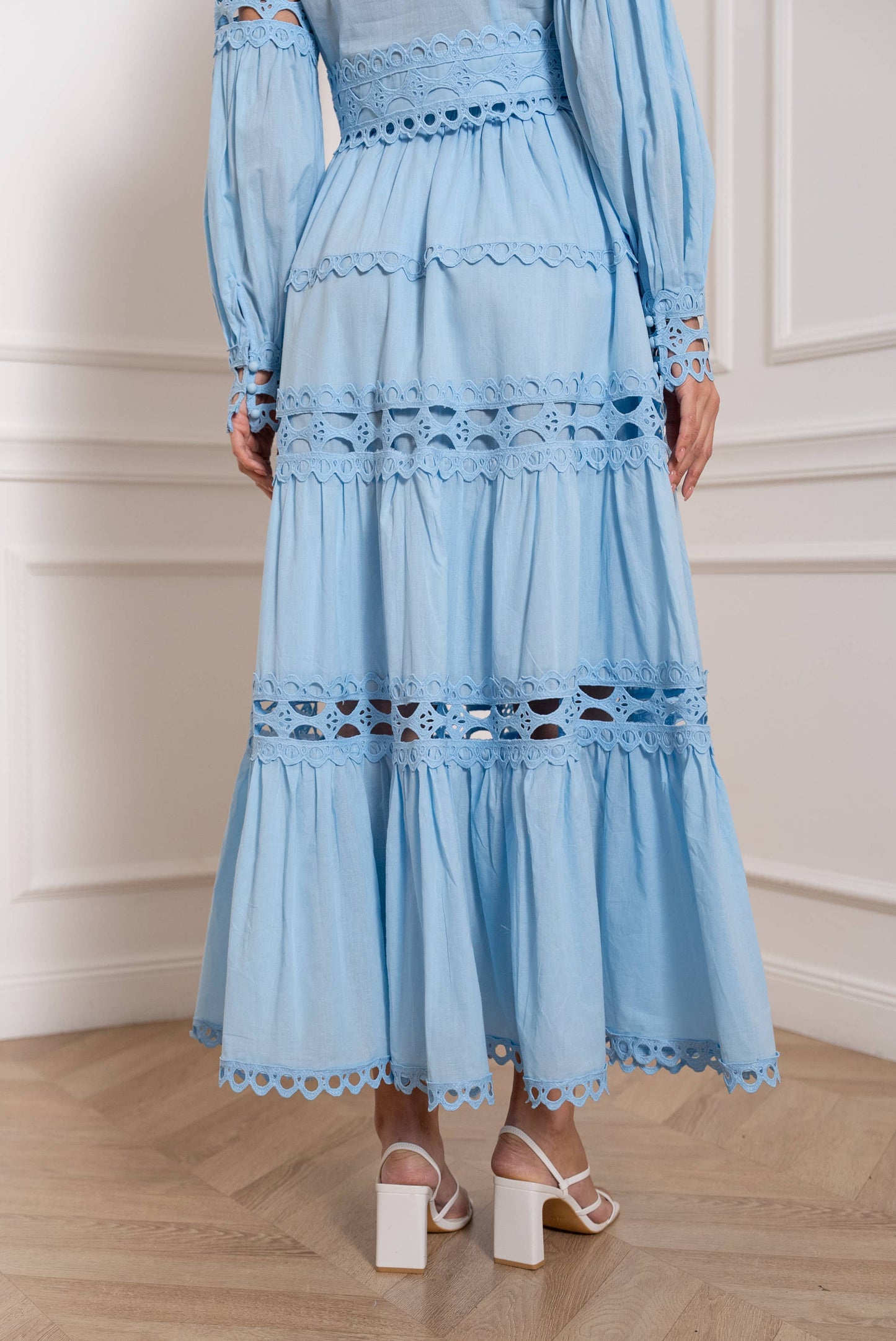 Jupe longue Ellie en coton ajouré - 81015#