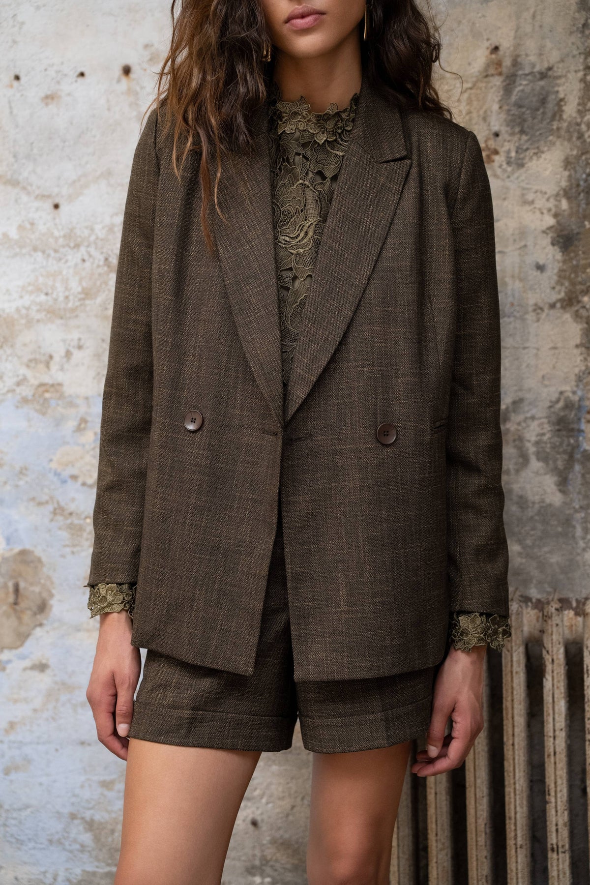 Blazer long à coupe croisée V371