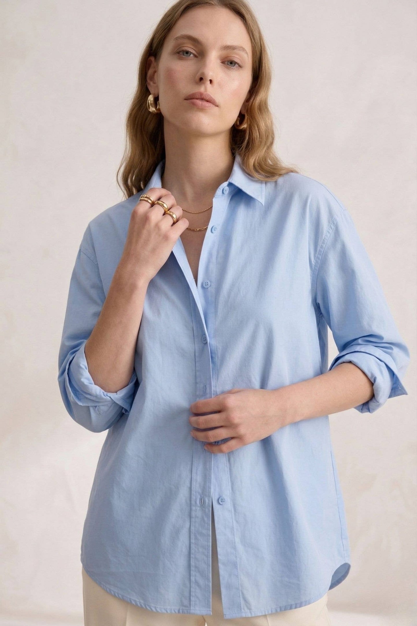 Chemise 100% coton oversize 2 en 1