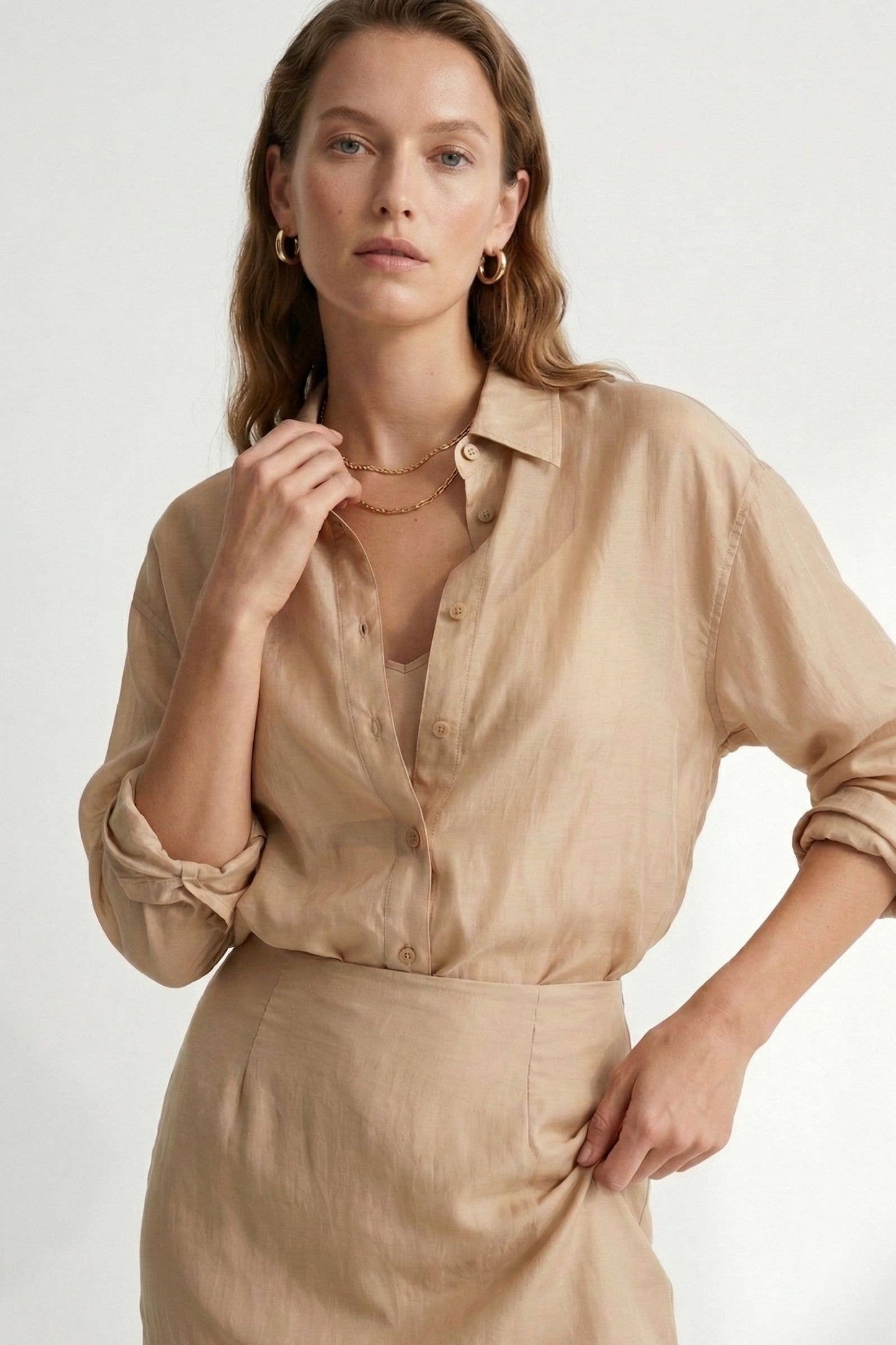 Chemise lyocell transparent oversize