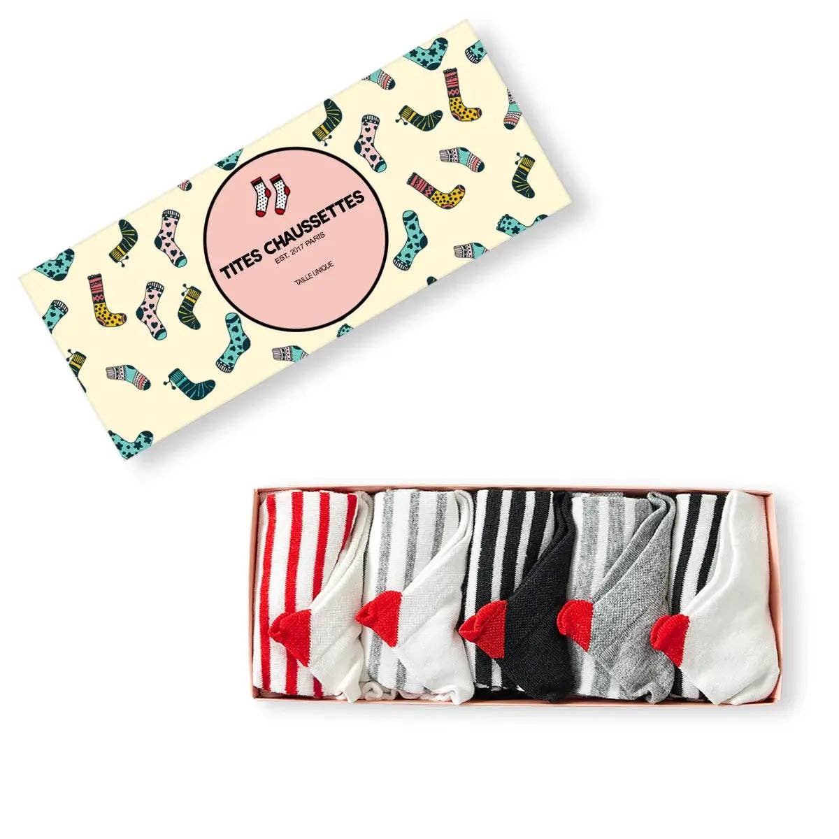 Lot de 5 Chaussettes Coup de Coeur Marine Femme I 35-41