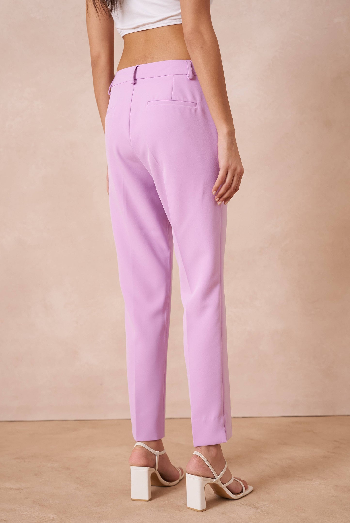 [Timeless] Pantalon cigarette taille haute: Beige / Sx1 Mx1 Lx1 XLx1