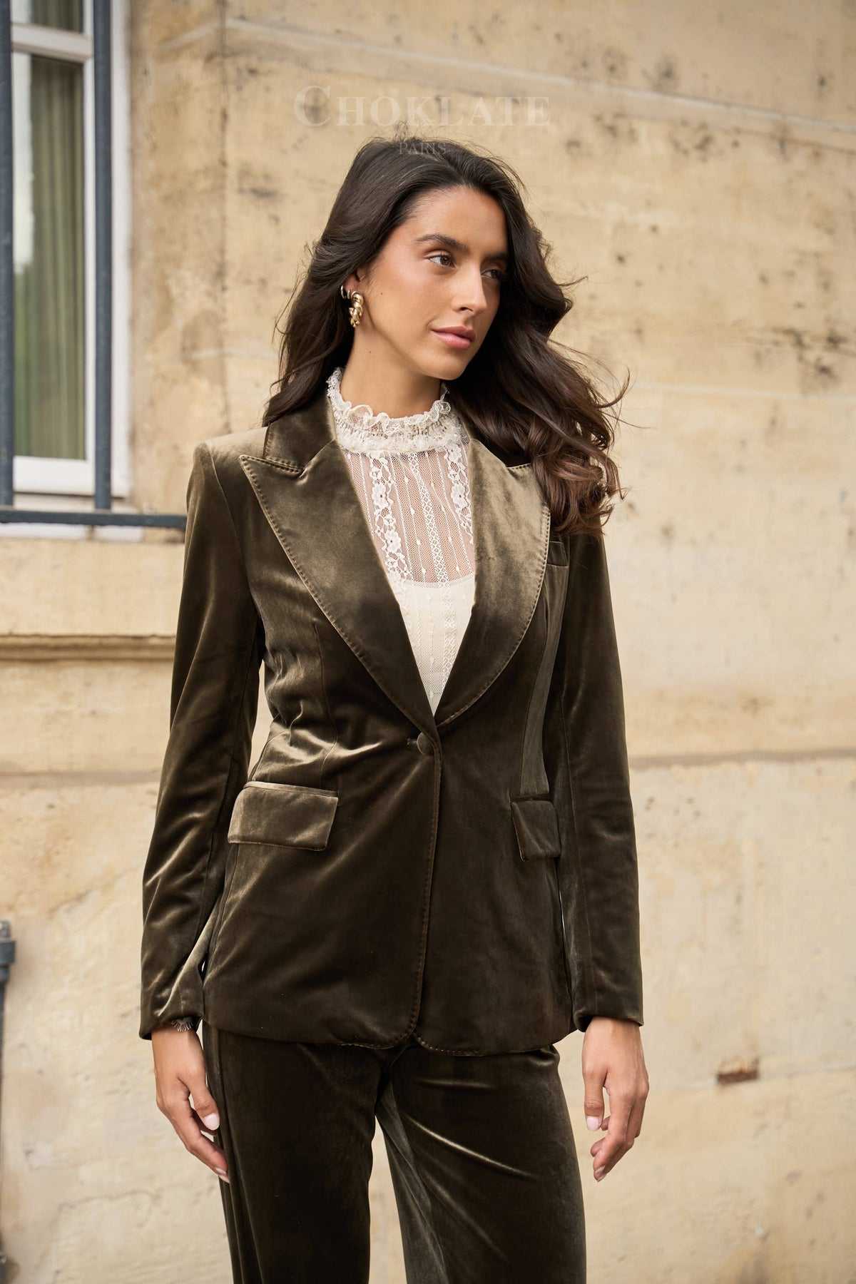 Ensemble velours blazer & pantalon Ganny - V26115 & P2228