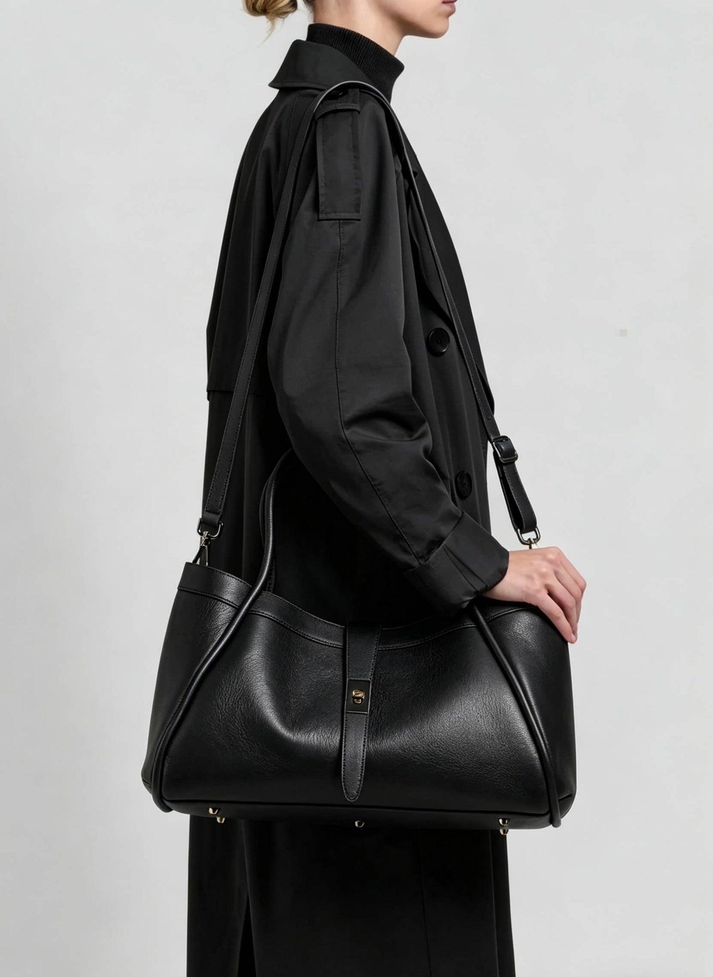 Sac en Cuir Véritable Fabriqué en Italie Élégant 45x25x20cm