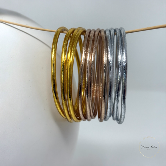 Jonc Fin Bouddhiste Thaïlandais – Authentique Kumlaï : Or rose / S