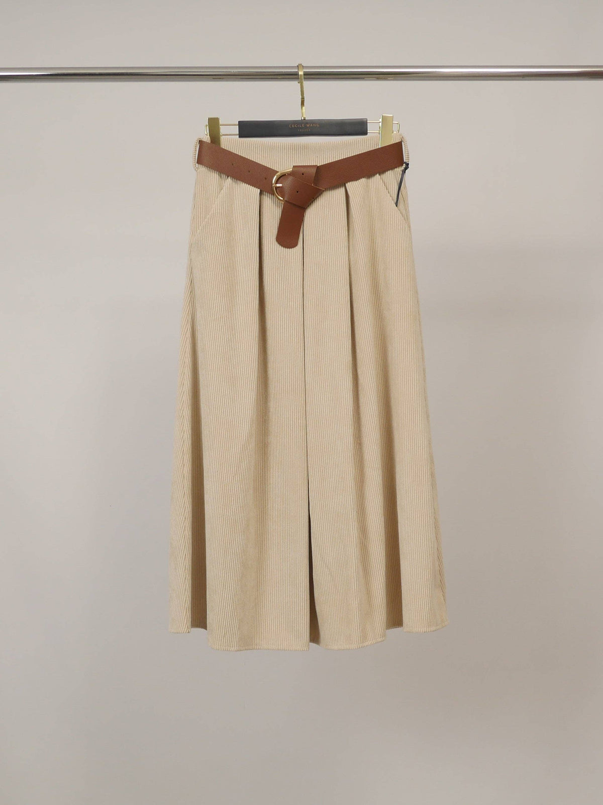 Jupe en velours cotelé avec ceinture TDM52123-7/TDM52123VE