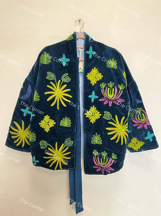 Veste en velours "Tiger": Marine