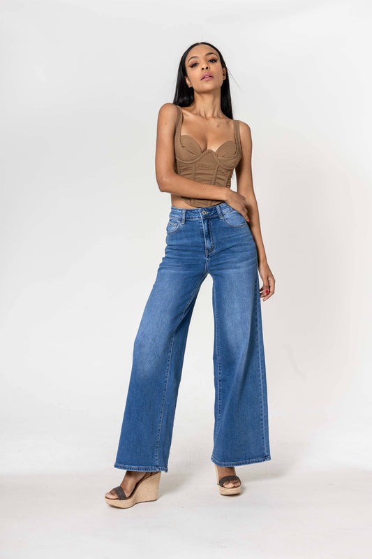 Nina Carter super WIDE LEG taille haute stretch YY300