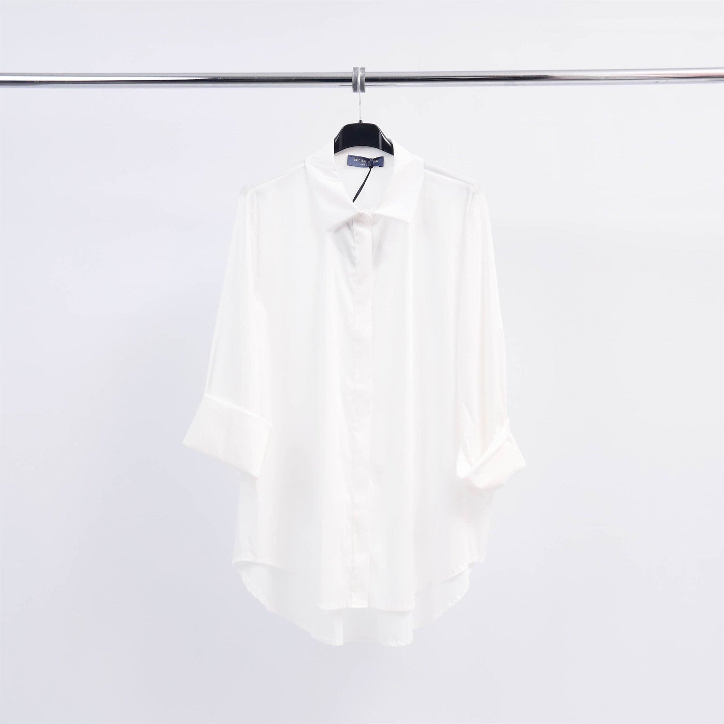 Chemise à patte invisible coupe droite – Noir