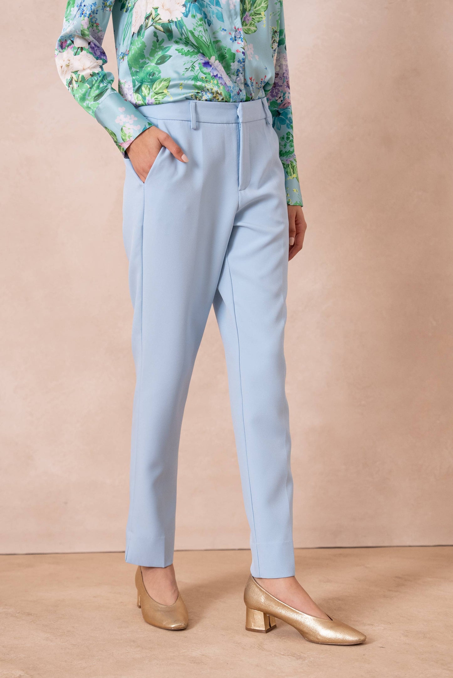 [Signature] Pantalon taille haute coupe cigarette : Noir