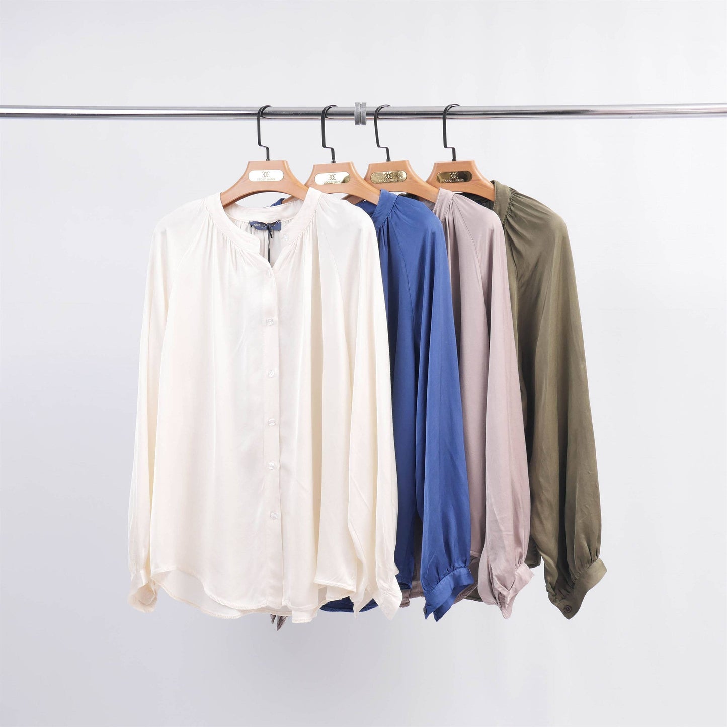 Chemisier col mao en viscose satinée KD7125VS